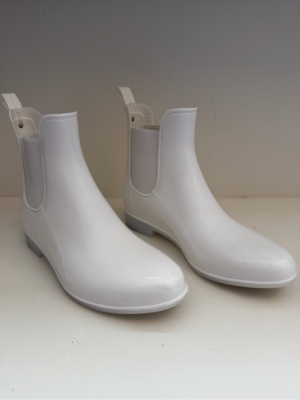 Sam Edelman Tinsley Women's White Waterproof Chelsea Rain Boots, Size 7M